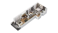 3 pokoje, mieszkanie 55,70 m², piętro 1, oferta nr C16/11, Konstelacja - etap IV, Gdynia, Pogórze, ul. Paderewskiego