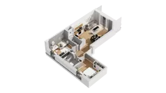3 pokoje, mieszkanie 59,95 m², piętro 2, oferta nr C16/12, Konstelacja - etap IV, Gdynia, Pogórze, ul. Paderewskiego
