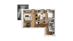 3 pokoje, mieszkanie 62,22 m², piętro 2, oferta nr C16/16, Konstelacja - etap IV, Gdynia, Pogórze, ul. Paderewskiego