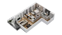 3 pokoje, mieszkanie 62,22 m², piętro 2, oferta nr C16/16, Konstelacja - etap IV, Gdynia, Pogórze, ul. Paderewskiego