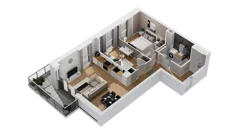 3 pokoje, mieszkanie 62,22 m², piętro 3, oferta nr C16/22, Konstelacja - etap IV, Gdynia, Pogórze, ul. Paderewskiego