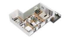 3 pokoje, mieszkanie 62,22 m², piętro 3, oferta nr C16/22, Konstelacja - etap IV, Gdynia, Pogórze, ul. Paderewskiego