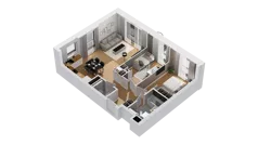 3 pokoje, mieszkanie 60,50 m², piętro 1, oferta nr C17/9, Konstelacja - etap IV, Gdynia, Pogórze, ul. Paderewskiego