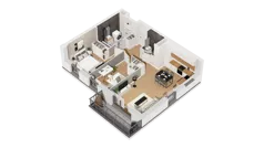 3 pokoje, mieszkanie 60,50 m², piętro 1, oferta nr C17/9, Konstelacja - etap IV, Gdynia, Pogórze, ul. Paderewskiego