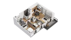3 pokoje, mieszkanie 60,50 m², piętro 1, oferta nr C17/9, Konstelacja - etap IV, Gdynia, Pogórze, ul. Paderewskiego