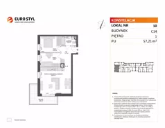 3 pokoje, mieszkanie 57,21 m², piętro 1, oferta nr C14/10, Konstelacja - etap V, Gdynia, Pogórze, ul. Paderewskiego