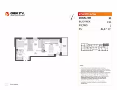 3 pokoje, mieszkanie 47,17 m², piętro 2, oferta nr C14/33, Konstelacja - etap V, Gdynia, Pogórze, ul. Paderewskiego