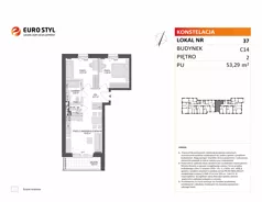 3 pokoje, mieszkanie 53,29 m², piętro 2, oferta nr C14/37, Konstelacja - etap V, Gdynia, Pogórze, ul. Paderewskiego
