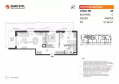 3 pokoje, mieszkanie 57,82 m², piętro 1, oferta nr C/7, Przystań Brzeźno - etap II, Gdańsk, Brzeźno, ul. Uczniowska