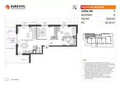 3 pokoje, mieszkanie 58,16 m², piętro 1, oferta nr C/29, Przystań Brzeźno - etap II, Gdańsk, Brzeźno, ul. Uczniowska