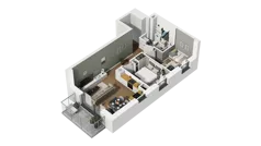 3 pokoje, mieszkanie 47,98 m², piętro 1, oferta nr D/11, Osiedle Warszawska - etap II, Gdańsk, Ujeścisko-Łostowice, Ujeścisko, ul. Warszawska