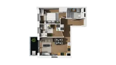 3 pokoje, mieszkanie 53,76 m², piętro 1, oferta nr D/14, Osiedle Warszawska - etap II, Gdańsk, Ujeścisko-Łostowice, Ujeścisko, ul. Warszawska