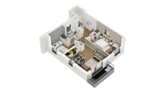 3 pokoje, mieszkanie 61,11 m², piętro 1, oferta nr D/15, Osiedle Warszawska - etap II, Gdańsk, Ujeścisko-Łostowice, Ujeścisko, ul. Warszawska