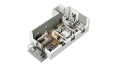 3 pokoje, mieszkanie 47,70 m², piętro 2, oferta nr D/19, Osiedle Warszawska - etap II, Gdańsk, Ujeścisko-Łostowice, Ujeścisko, ul. Warszawska
