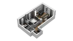 3 pokoje, mieszkanie 47,70 m², piętro 2, oferta nr D/19, Osiedle Warszawska - etap II, Gdańsk, Ujeścisko-Łostowice, Ujeścisko, ul. Warszawska