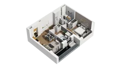 3 pokoje, mieszkanie 50,26 m², piętro 2, oferta nr D/20, Osiedle Warszawska - etap II, Gdańsk, Ujeścisko-Łostowice, Ujeścisko, ul. Warszawska