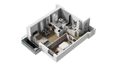 3 pokoje, mieszkanie 61,10 m², piętro 2, oferta nr D/23, Osiedle Warszawska - etap II, Gdańsk, Ujeścisko-Łostowice, Ujeścisko, ul. Warszawska