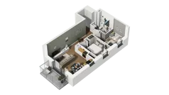 3 pokoje, mieszkanie 48,43 m², piętro 5, oferta nr D/43, Osiedle Warszawska - etap II, Gdańsk, Ujeścisko-Łostowice, Ujeścisko, ul. Warszawska