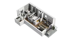 3 pokoje, mieszkanie 48,43 m², piętro 5, oferta nr D/43, Osiedle Warszawska - etap II, Gdańsk, Ujeścisko-Łostowice, Ujeścisko, ul. Warszawska
