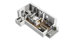 3 pokoje, mieszkanie 47,49 m², piętro 2, oferta nr C/19, Osiedle Warszawska - etap II, Gdańsk, Ujeścisko-Łostowice, Ujeścisko, ul. Warszawska