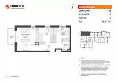 3 pokoje, mieszkanie 54,87 m², piętro 1, oferta nr B/29, Osiedle Warszawska - etap III, Gdańsk, Ujeścisko-Łostowice, Ujeścisko, ul. Warszawska