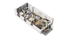 3 pokoje, mieszkanie 54,88 m², piętro 2, oferta nr B/35, Osiedle Warszawska - etap III, Gdańsk, Ujeścisko-Łostowice, Ujeścisko, ul. Warszawska