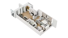 3 pokoje, mieszkanie 52,21 m², piętro 2, oferta nr B/36, Osiedle Warszawska - etap III, Gdańsk, Ujeścisko-Łostowice, Ujeścisko, ul. Warszawska