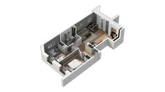 3 pokoje, mieszkanie 52,75 m², piętro 4, oferta nr B/48, Osiedle Warszawska - etap III, Gdańsk, Ujeścisko-Łostowice, Ujeścisko, ul. Warszawska