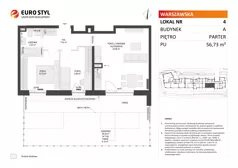3 pokoje, mieszkanie 56,73 m², parter, oferta nr A/4, Osiedle Warszawska - etap IV, Gdańsk, Ujeścisko-Łostowice, Ujeścisko, ul. Warszawska