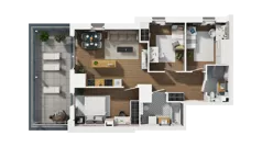 4 pokoje, mieszkanie 72,07 m², piętro 6, oferta nr B2/61, Locus 2 - etap II, Rumia, Janowo, ul. Dąbrowskiego
