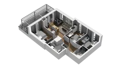 4 pokoje, mieszkanie 72,07 m², piętro 6, oferta nr B2/61, Locus 2 - etap II, Rumia, Janowo, ul. Dąbrowskiego