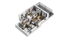 4 pokoje, mieszkanie 72,07 m², piętro 6, oferta nr B2/61, Locus 2 - etap II, Rumia, Janowo, ul. Dąbrowskiego