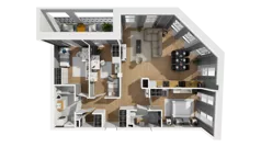 4 pokoje, mieszkanie 89,62 m², piętro 2, oferta nr A/20, Esencja, Gdańsk, Śródmieście, Dolne Miasto, ul. Kamienna Grobla / Jałmużnicza