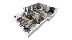 4 pokoje, mieszkanie 85,78 m², piętro 1, oferta nr A/70, Esencja, Gdańsk, Śródmieście, Dolne Miasto, ul. Kamienna Grobla / Jałmużnicza