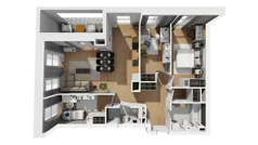 4 pokoje, mieszkanie 85,84 m², piętro 2, oferta nr A/79, Esencja, Gdańsk, Śródmieście, Dolne Miasto, ul. Kamienna Grobla / Jałmużnicza