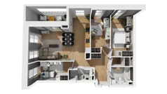 4 pokoje, mieszkanie 85,85 m², piętro 3, oferta nr A/88, Esencja, Gdańsk, Śródmieście, Dolne Miasto, ul. Kamienna Grobla / Jałmużnicza