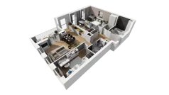 4 pokoje, mieszkanie 85,85 m², piętro 3, oferta nr A/88, Esencja, Gdańsk, Śródmieście, Dolne Miasto, ul. Kamienna Grobla / Jałmużnicza