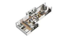 4 pokoje, mieszkanie 91,50 m², piętro 4, oferta nr B1/39, Zajezdnia Motława, Gdańsk, Śródmieście, Dolne Miasto, ul. Kurza