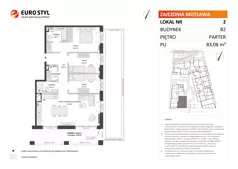 4 pokoje, mieszkanie 83,08 m², parter, oferta nr B2/2, Zajezdnia Motława, Gdańsk, Śródmieście, Dolne Miasto, ul. Kurza