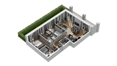 4 pokoje, mieszkanie 83,08 m², parter, oferta nr B2/2, Zajezdnia Motława, Gdańsk, Śródmieście, Dolne Miasto, ul. Kurza
