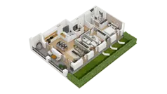 4 pokoje, mieszkanie 83,08 m², parter, oferta nr B2/2, Zajezdnia Motława, Gdańsk, Śródmieście, Dolne Miasto, ul. Kurza