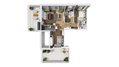 4 pokoje, mieszkanie 103,34 m², piętro 7, oferta nr F/73, Osiedle Synteza bud. E, F, Gdańsk, Piecki-Migowo, Morena, ul. Lema