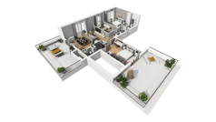 4 pokoje, mieszkanie 103,34 m², piętro 7, oferta nr F/73, Osiedle Synteza bud. E, F, Gdańsk, Piecki-Migowo, Morena, ul. Lema