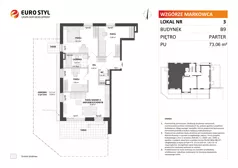 4 pokoje, mieszkanie 72,87 m², piętro 1, oferta nr B9/6, Wzgórze Markowca, Rumia, Zagórze, ul. Markowców