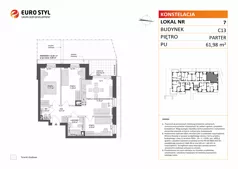 4 pokoje, mieszkanie 61,24 m², piętro 1, oferta nr C14/6, Konstelacja - etap V, Gdynia, Pogórze, ul. Paderewskiego