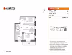 4 pokoje, mieszkanie 67,41 m², piętro 1, oferta nr C14/29, Konstelacja - etap V, Gdynia, Pogórze, ul. Paderewskiego