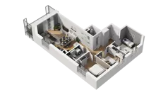 4 pokoje, mieszkanie 66,79 m², piętro 2, oferta nr A/63, Przystań Brzeźno, Gdańsk, Brzeźno, ul. Uczniowska