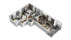 4 pokoje, mieszkanie 66,79 m², piętro 2, oferta nr A/63, Przystań Brzeźno, Gdańsk, Brzeźno, ul. Uczniowska