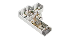4 pokoje, mieszkanie 67,17 m², piętro 2, oferta nr A/70, Przystań Brzeźno, Gdańsk, Brzeźno, ul. Uczniowska