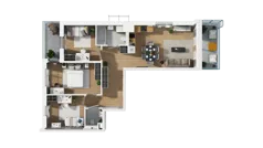 4 pokoje, mieszkanie 70,16 m², piętro 1, oferta nr C/4, Przystań Brzeźno - etap II, Gdańsk, Brzeźno, ul. Uczniowska